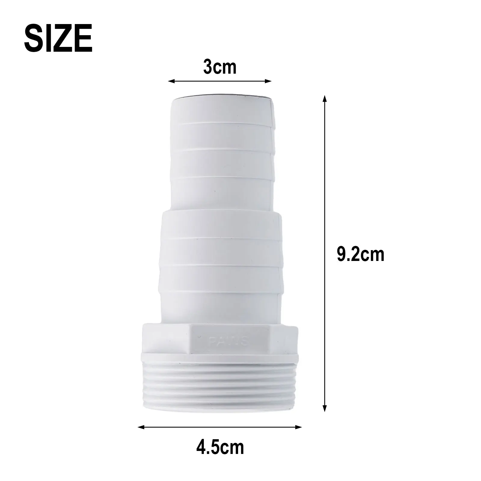 ABS 1.5 Inch Thread Spare Hose Nozzle For Swimming Pool Hoses With Diameter 32-38mm For SPX1091Z7/SPX1091Z4 9.5*4.5*3 Cm White