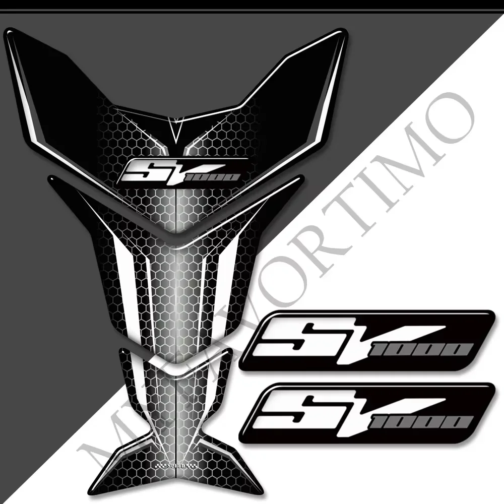 Stiker 3D pelindung bahan bakar bantalan tangki sepeda motor, stiker Decal lutut antigores untuk Suzuki SV1000S SV 1000 S SV1000