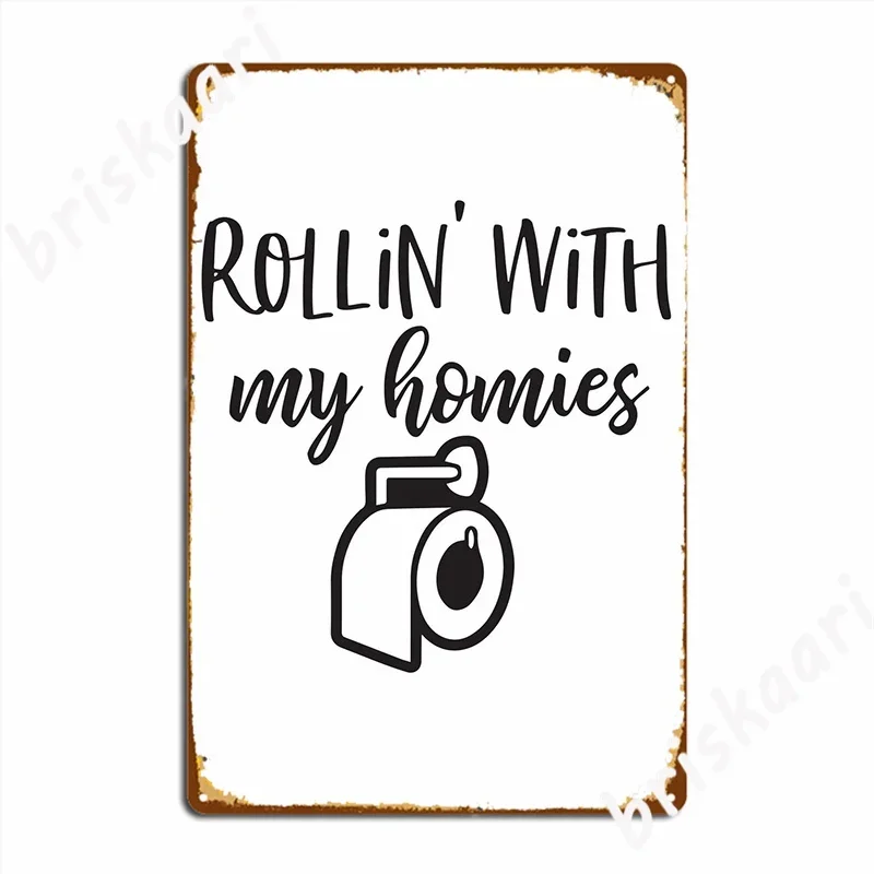 Funny Bathroom Rollin Metal Plaque Poster Wall Cave Printing Garage Decoration Pub Garage Tin Sign Poster