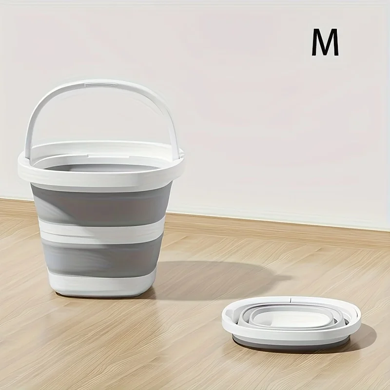 دلو قابل للطي متعدد الوظائف، محمول لصيد الأسماك في الهواء الطلق، وتخزين المنزل، والغسيل ونقع القدم. توفر المساحة، سعة كبيرة. #6