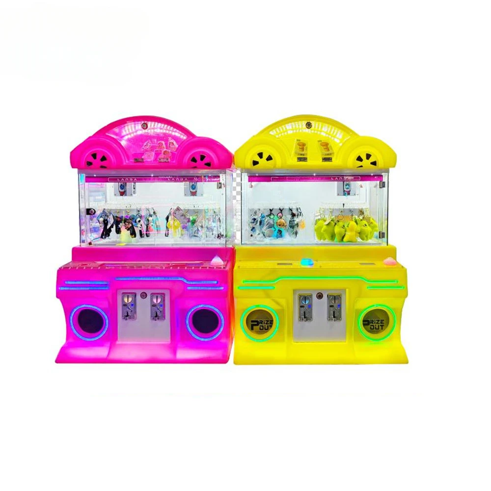 2-Player Coin Operated Mini Claw Machine Lucky Planet Clip Prize Machine with Probability Controllable Plastic Material