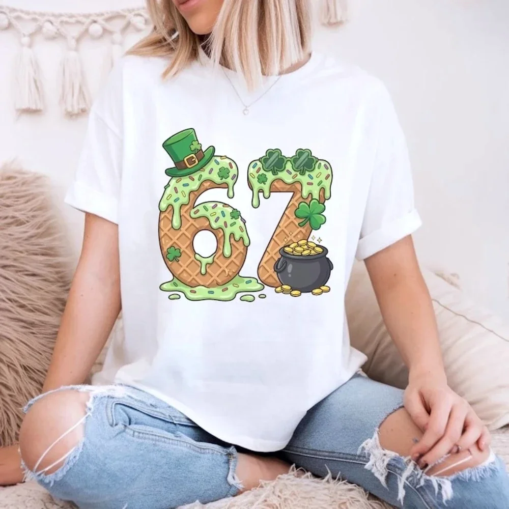 Shirt Funny Shamrock St Patricks Day Tee Irish Graphic T-Shirt Lucky Clover Humor T Summer St Pattys Day Aesthetic Clothe