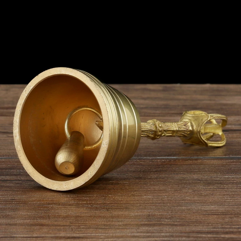 Chinese Vintage Brass Fengshui Tibetan Buddhist Bell Vintage Home Decor Metal Handicraft  Adornos Para Casa