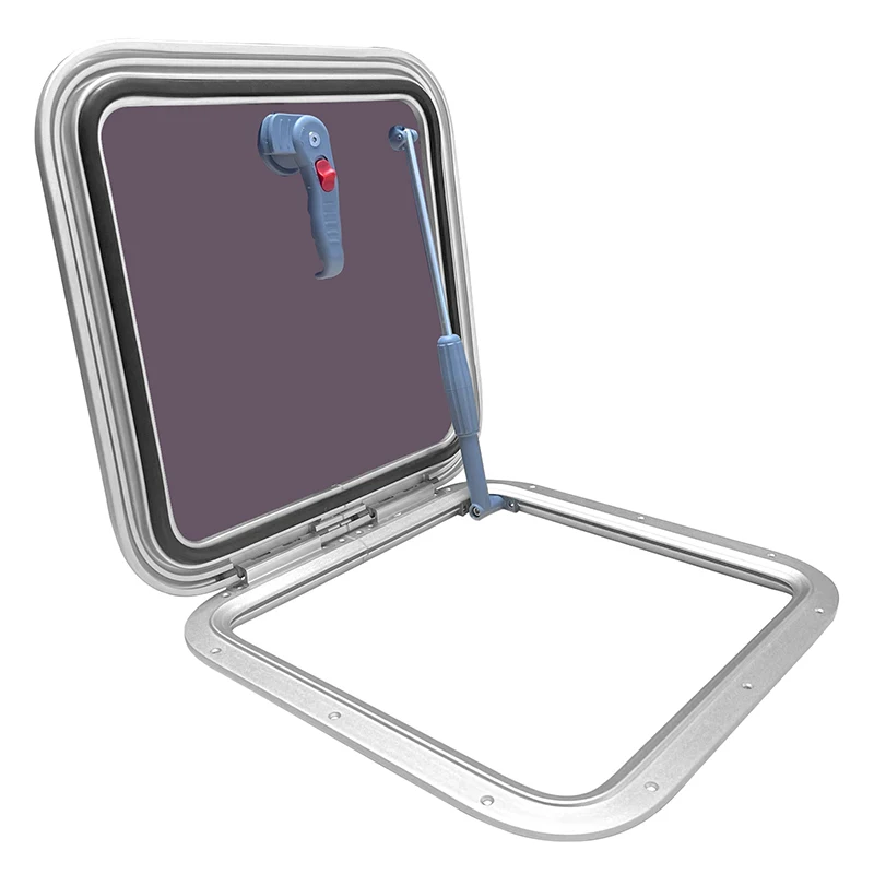 Aluminium alloy Boat Window Portlight Square Hatch Porthole Window With Tempered Glass 360*360