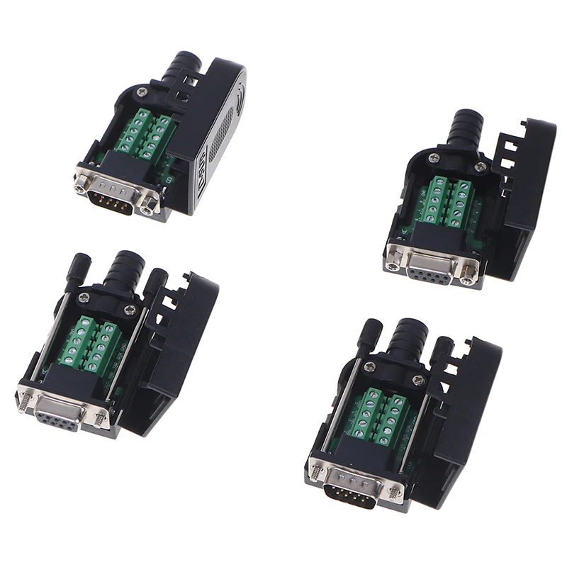 DB9 Connector Male Female 9 Pin Plug Wire Sleeve RS232 RS485 Breakout Terminals