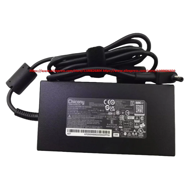 Genuine Chicony 19.5V 11.8A 230W A17-230P1A AC Adapter For Acer Predator Triton 500 PT515-52-73L3 Gaming Laptop Power Supply OEM