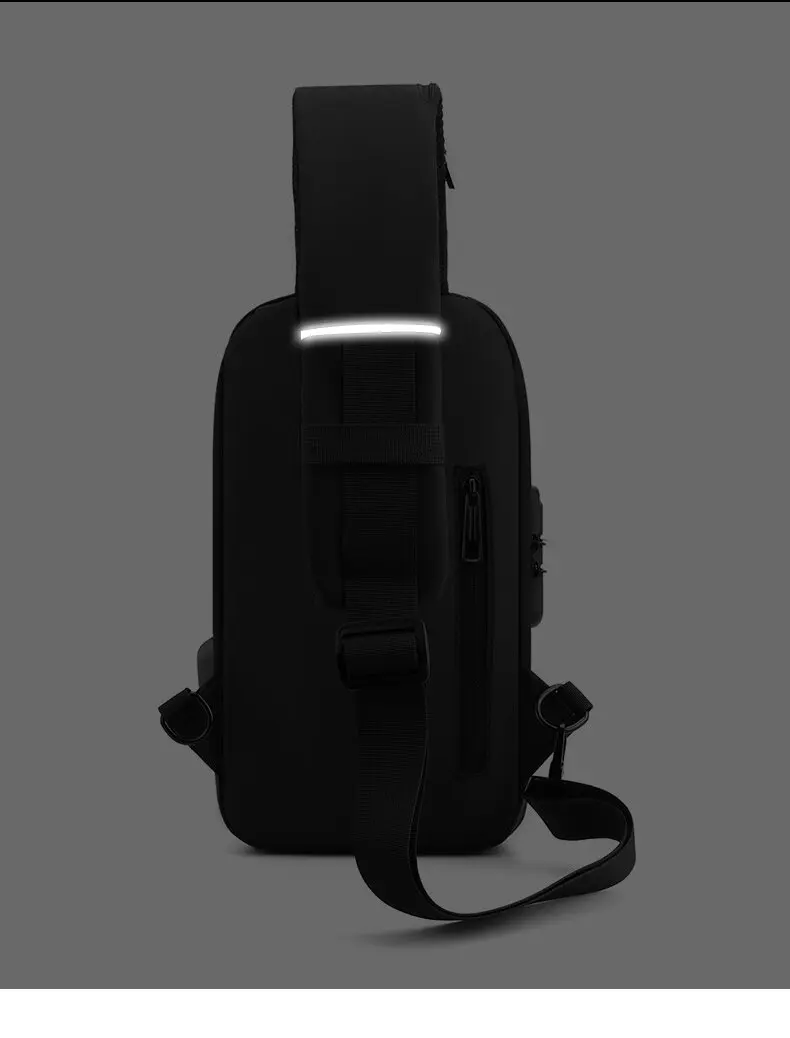 New Men's Usb Charging Backpack Shoulder Chest Bag Commuter Backpack Waterproof Crossbody Chest Bag