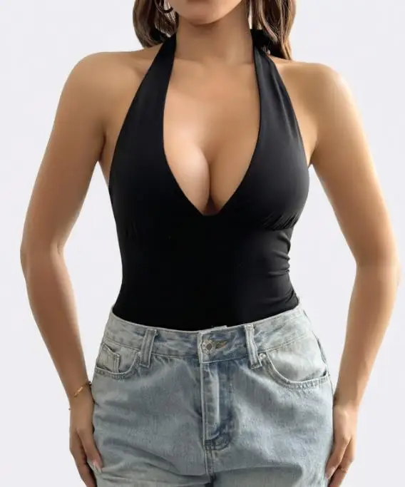 Mono sexy de verano 2026 para mujer con cuello halter