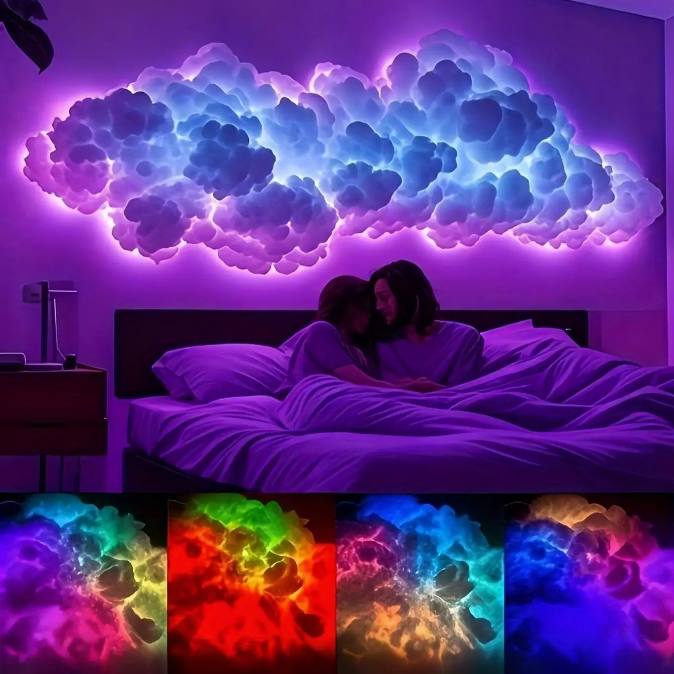 78/157-Inch 3D Thunder Cloud LED Light, Dynamic RGB Cloud Lamp with Music Sync, Aesthetic Room Decor for Bedroom