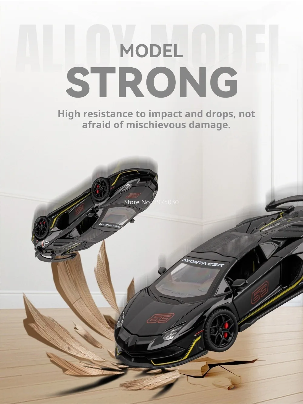 1:32 Lambor Mansory Revuelto SVJ63 Spielzeugmodelle Autos Zurückziehen Miniaturfahrzeuge mit leichter Musik Sportwagen Sammeln Sie Souvenirs – Detail 14