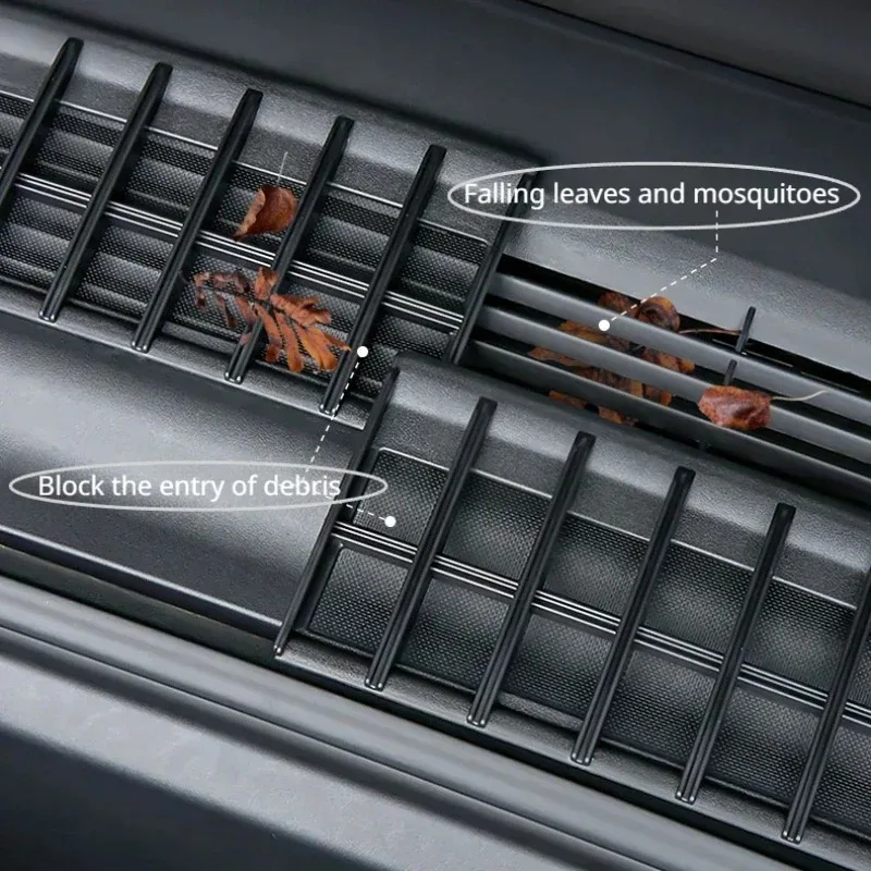Red antiincrustante de entrada de aire para Tesla Model 3 Y, cubierta protectora de aire acondicionado, accesorios de modificación de red contra insectos 2021-2023