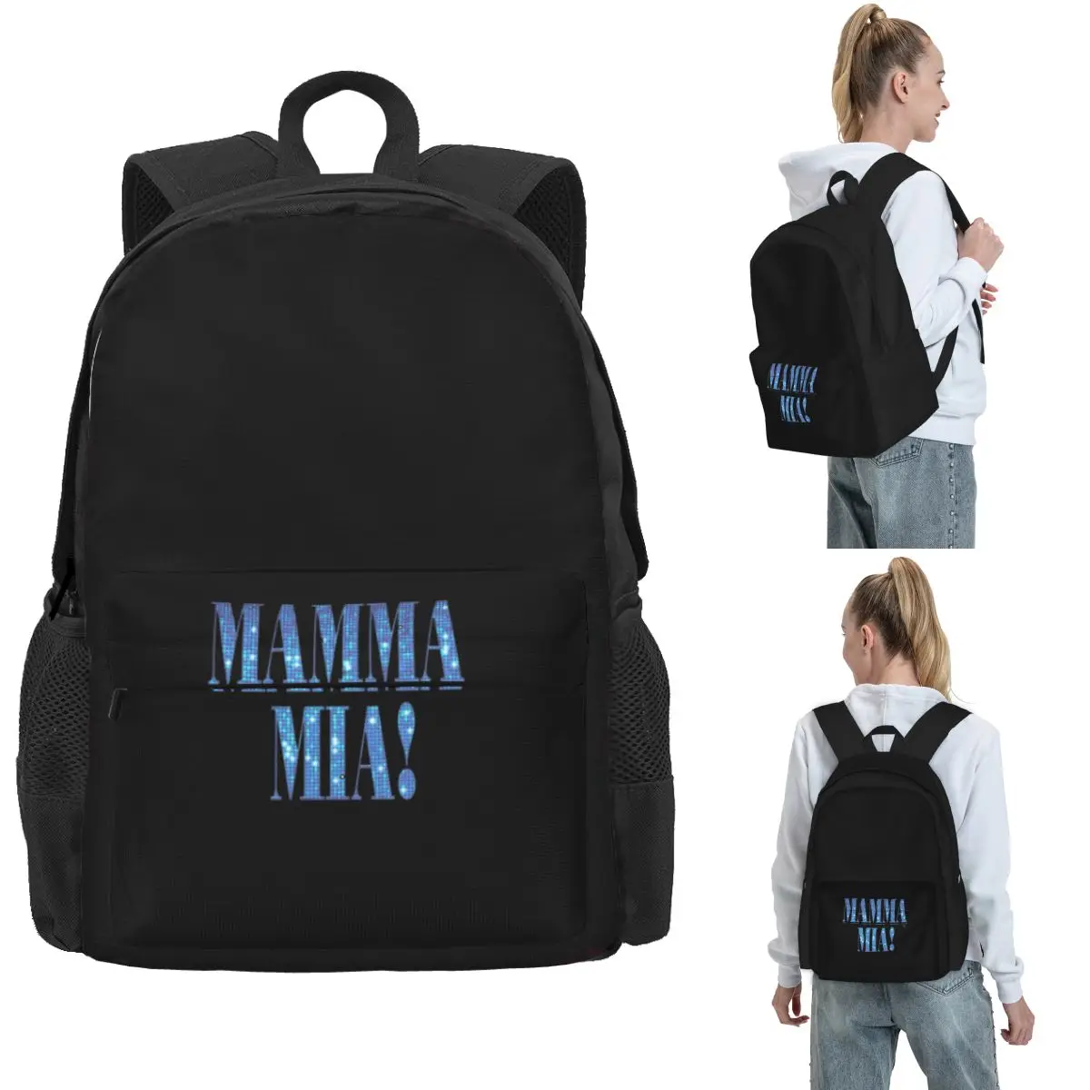 Mamma Mia -disco Backpack Hot Sale Daypack Large Capacity Children BookBag School Bag Shoulder Bags for Men Women