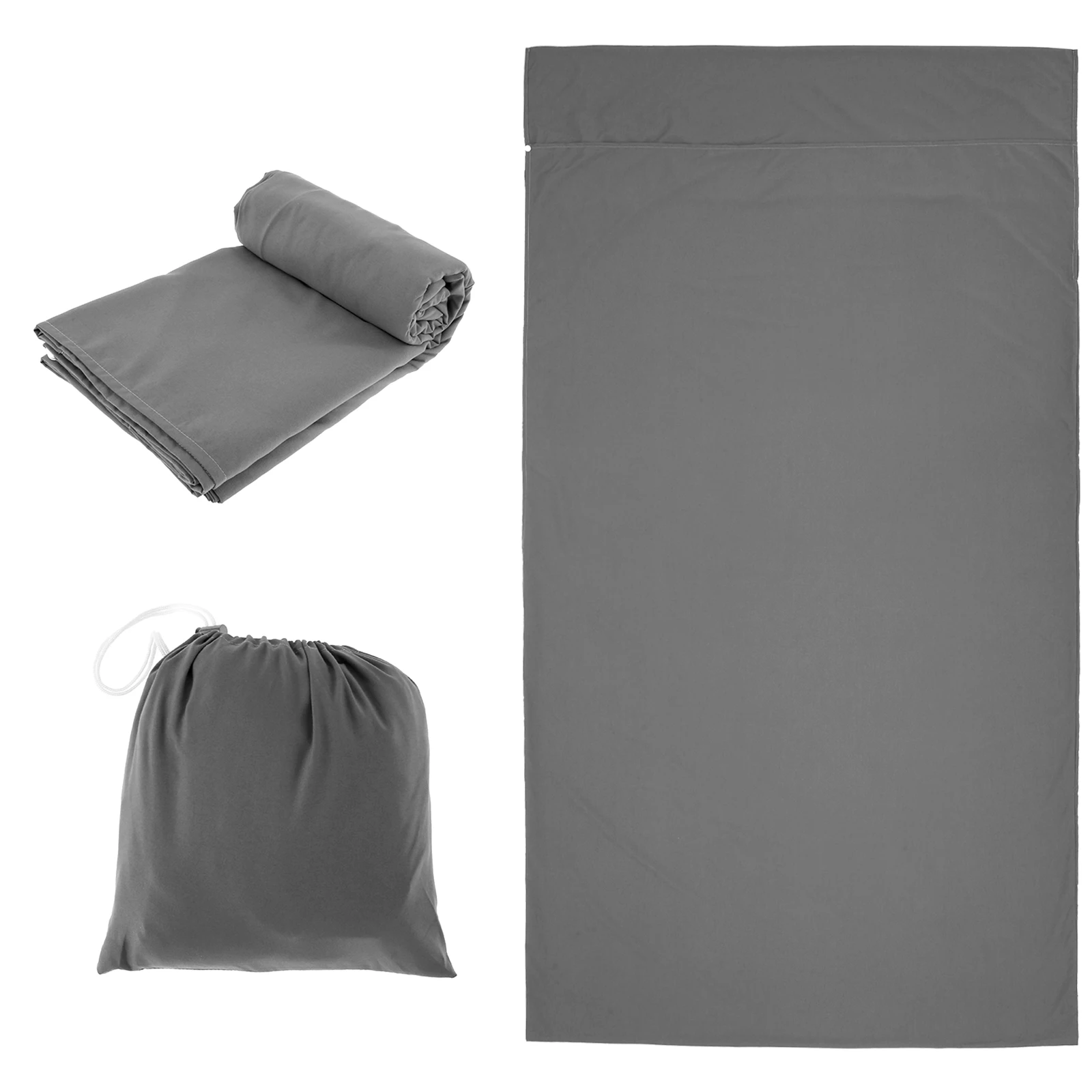 Sleeping Bag Liner Portable Travel Camping Sheet with Pillow Pocket Soft Sleeping Bag Sack Breathable Hotel Hiking Sleeping Sack