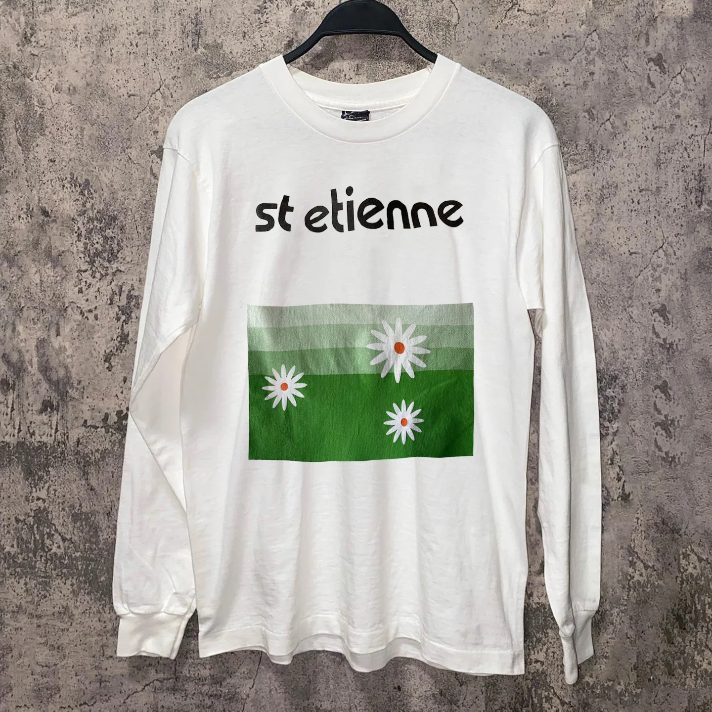 Stetienne Vintage American Style Long Sleeve T-Shirt Daisy Direct Print Hip Hop Fashion Casual Comfortable Cotton Top