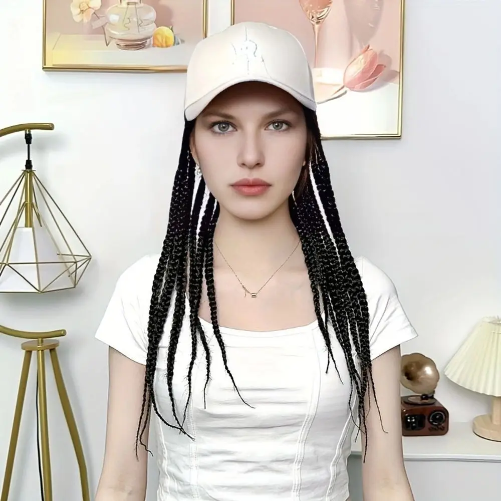 17inchs Women's Duck Cap Integrated Hip-Hop Dreadlock Hat Three-strand Braid Fiber Synthetic Wigs Pelucas Hair Daily Party Use