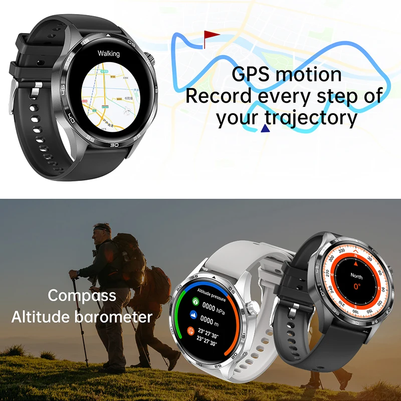 GEJIAN Nieuw herenhorloge 5 Pro Bluetooth-oproep Ondersteunt GPS-functie NFC-horloge Hartslaggezondheidsmonitoring 1,53-inch smartwatch