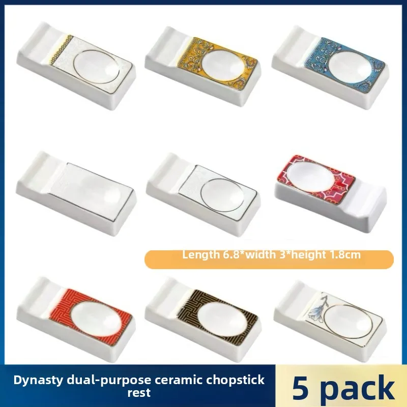 

High-End Gold d Cerc Dining Utensils Display Stand Double Use Chopstis Holder Spoon Rest Multi Purpose Restaurant Ta...