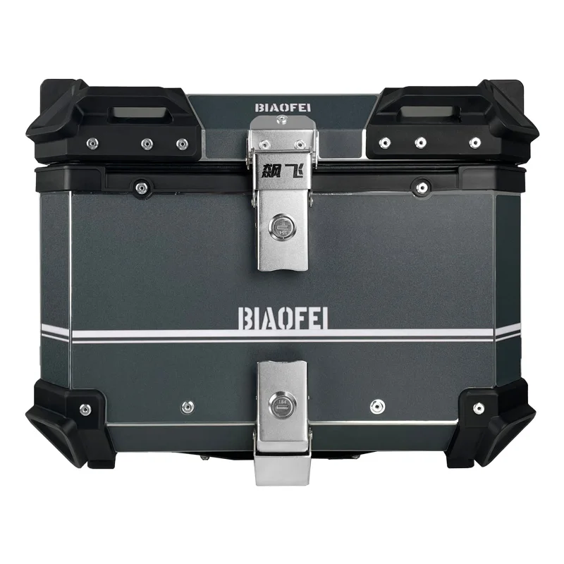 Waterproof Aluminum Alloy Motorcycle Tail Case 45L Capacity Top Box With Stylish Design 45L Sticker Style Tail Box