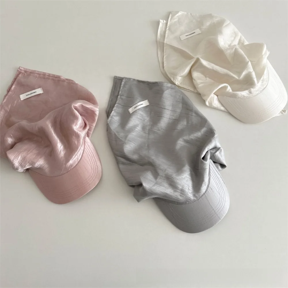 Versatile Satin Headscarf Baseball Cap Y2K Korean Style Sunscreen Beach Hat Sun Cap Hip Hop Peaked Cap Travel