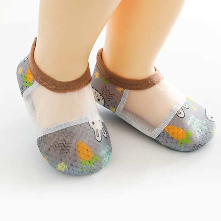 Infant Boys Girls Mesh Shoes Cute Cartoon Prints Cartoon Socks Toddler Breathable The Floor Socks Barefoot Socks Non Slip Shoes