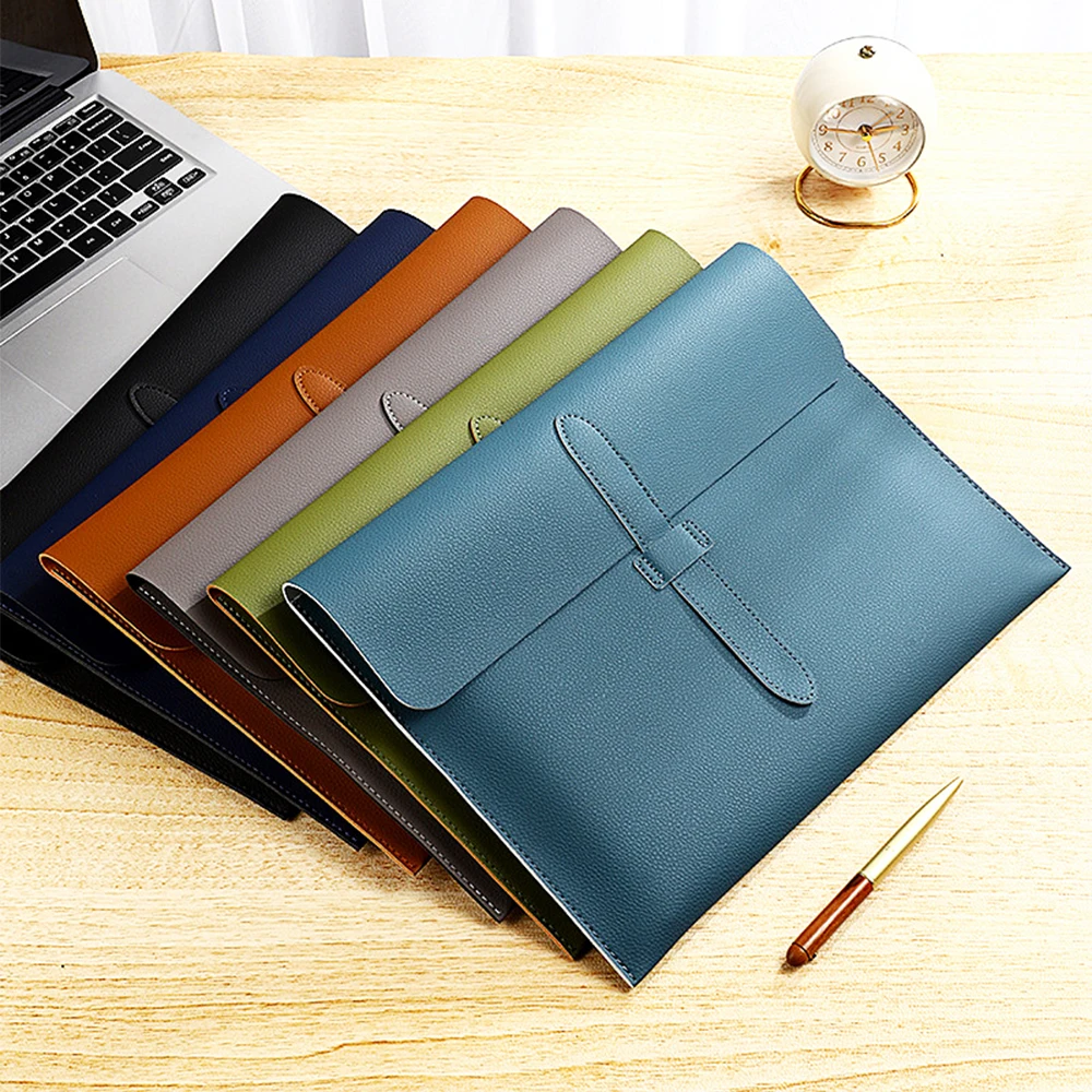 Business Büro Luxus Dokument Tasche PU Leder Benutzerdefinierte Name Große Kapazität A4 Papier Datei Tasche Mode Gravieren Logo Lagerung Taschen – Detail 12