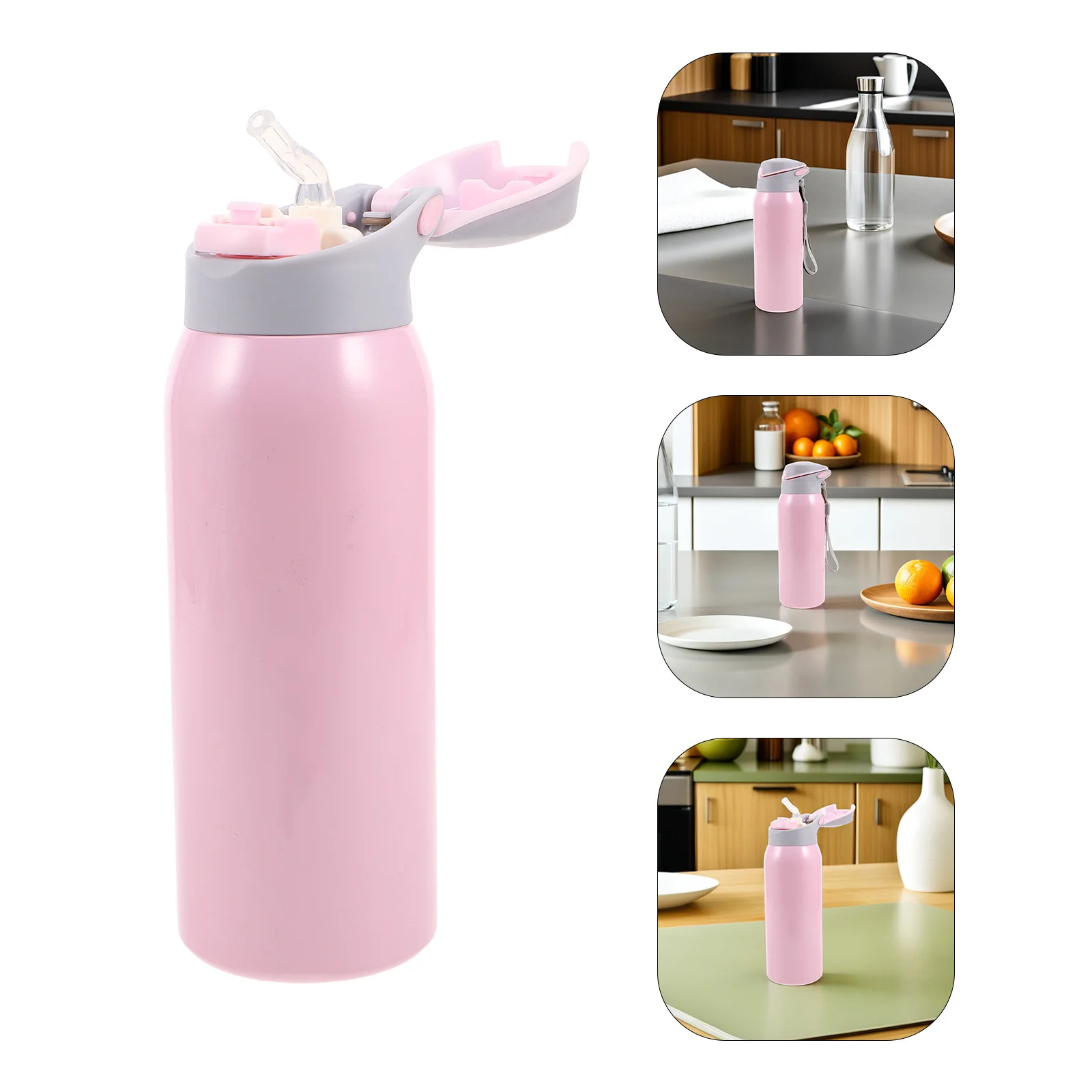 

350Ml Vacuum Insulated Elderly Care Cup Stainless Steel Leak Proof Drinking Tumbler with Straw for Seniors with Limited Mobility