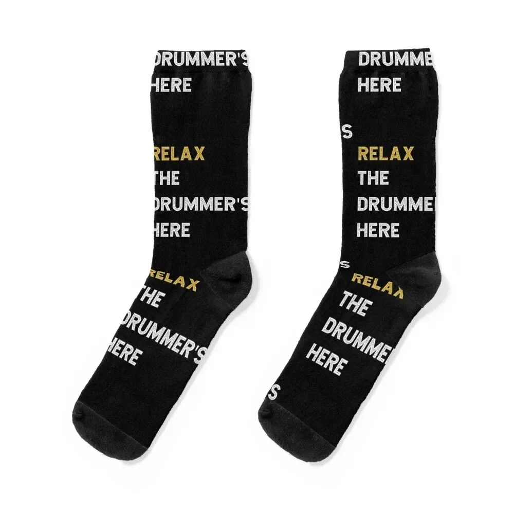 relax the drummer's here Socks cotton Christmas Climbing Luxury Woman Socks Men's