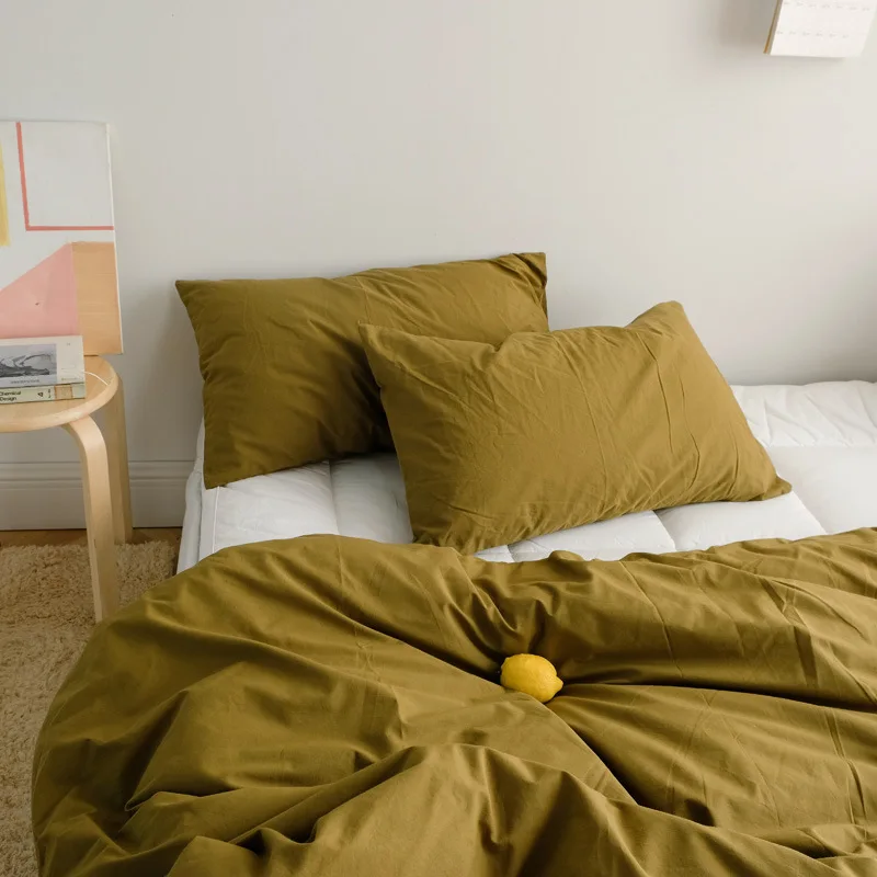 2pcs Cotton Pillowcase Solid Color Skin-friendly Bed Sleeping Pillow Cover 48x74 Perspire Pillowslip Soft Rectangle Pillow Case