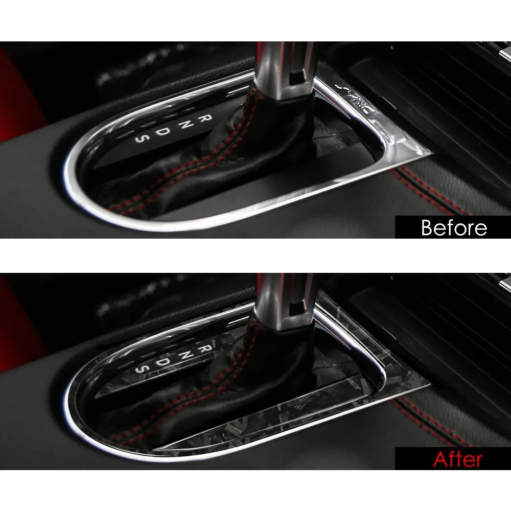 For Ford Mustang 2015-2019 Car Interior Gear Shift Panel Cover Trim Vinyl Decals