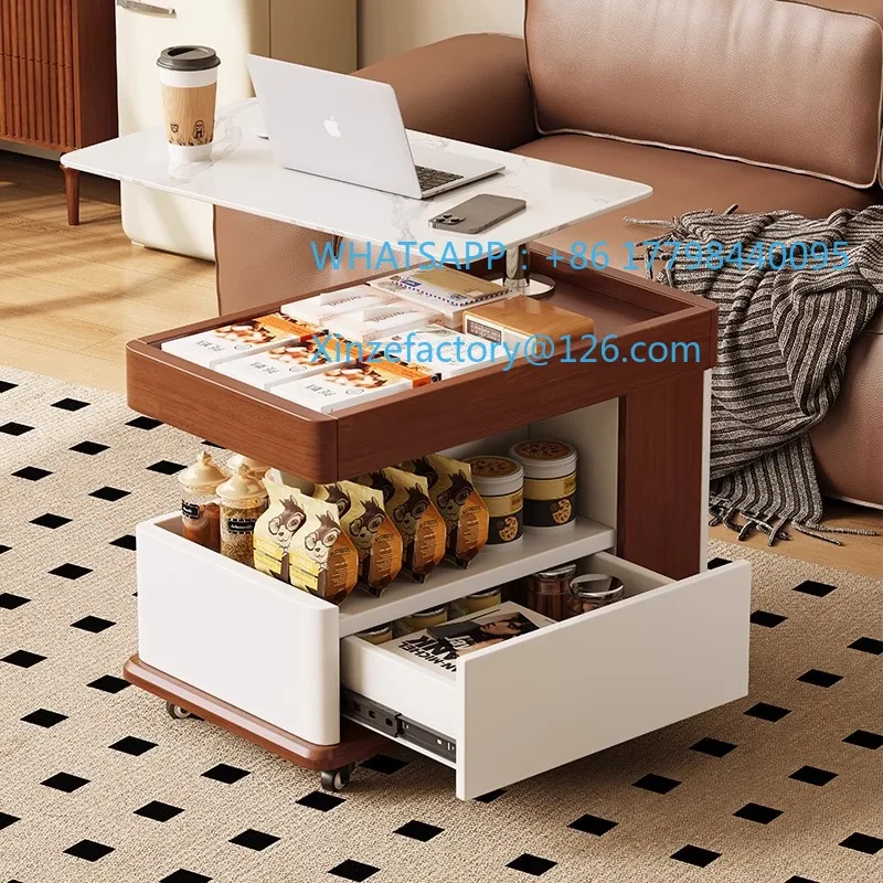 طاولة جانبية متحركة متعددة الوظائف قابلة للتخصيص، عربة رفع طاولة القهوة، غرفة المعيشة، شقة منزلية صغيرة، طاولة شاي Creati #6