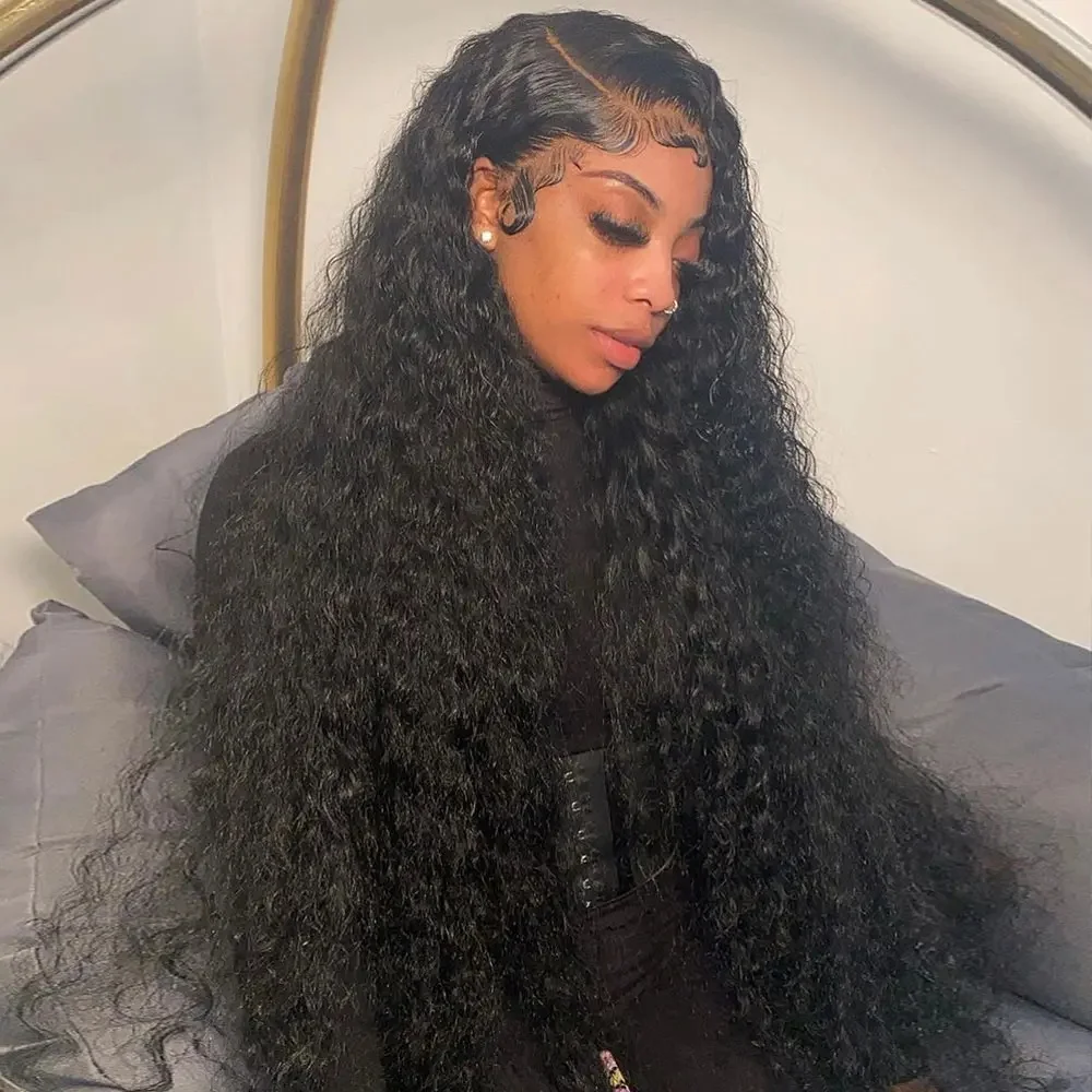 Nadine Deep Wave Frontal Wig 13x6 Hd Lace 13x4 360 Full 34 40 Inch Curly Lace Front Wigs Human Hair Lace Frontal Wig For Women