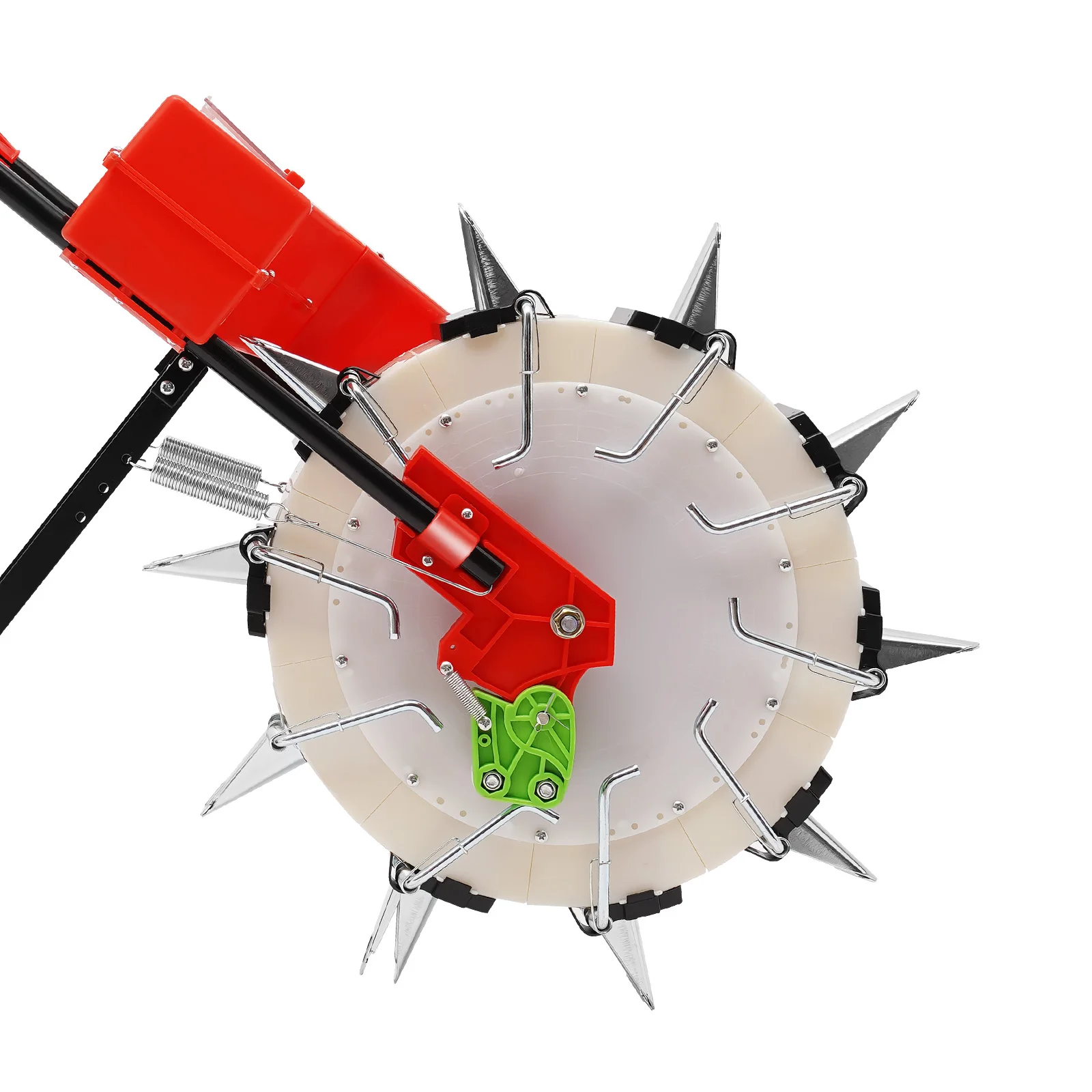 

3.75kg Capacity Hand Push Seeder 10 Nozzles Adjustable Sowing Depth Garden Seeder Iron Plastic Galvanized Planter for Corn Peanut Soybean Vegetable Field Farm Planting