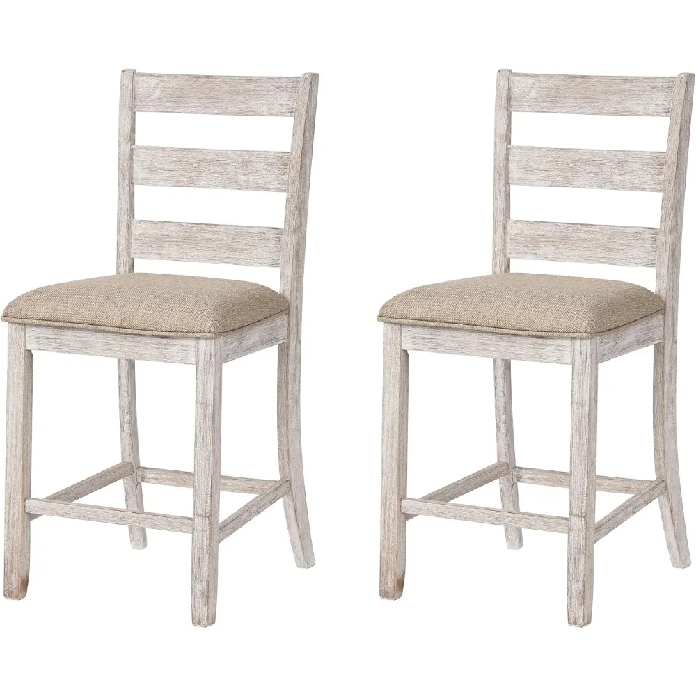 

Skempton 24" Counter Height Upholstered Barstool, Set of 2 - Vintage Style Bar Stools with Padded Seat & Backrest for Kitchen Is