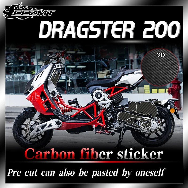 For ITALJET Dragster 200 stickers 3D carbon fiber protective stickers body film stickers decorative modifications