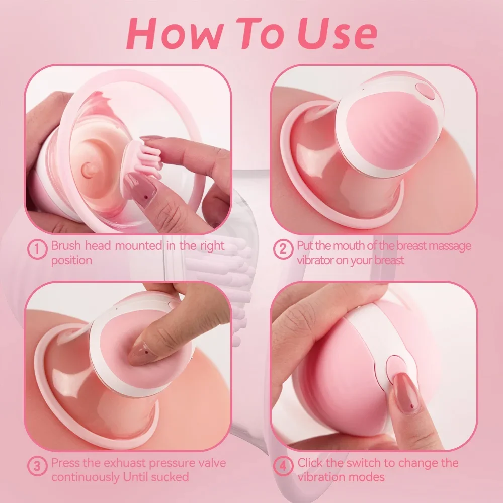 10 Mode Nipple Stimulator For Women Breast Powerful Suction Sucker Rotation Massager Female Cups Masseur Mamelon Adult Sex Toys