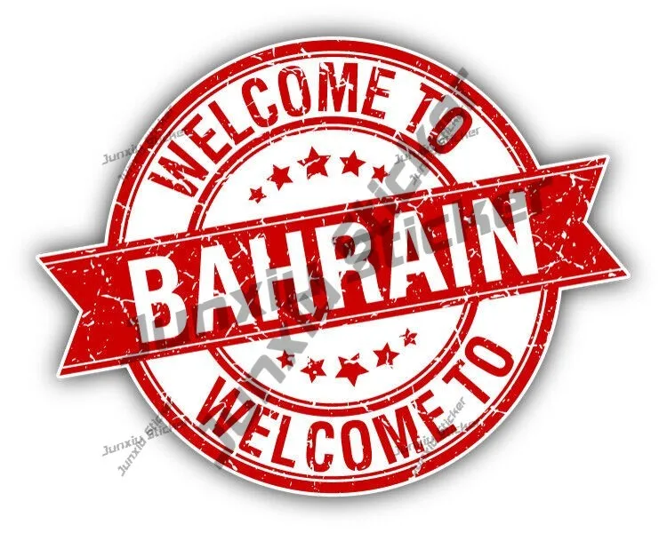 Bahrain Striped national flag Bumper Sticker Oval Country Code BH BRN Royal Bahraini Air Force Roundel Sticker Waterproof Vinyl