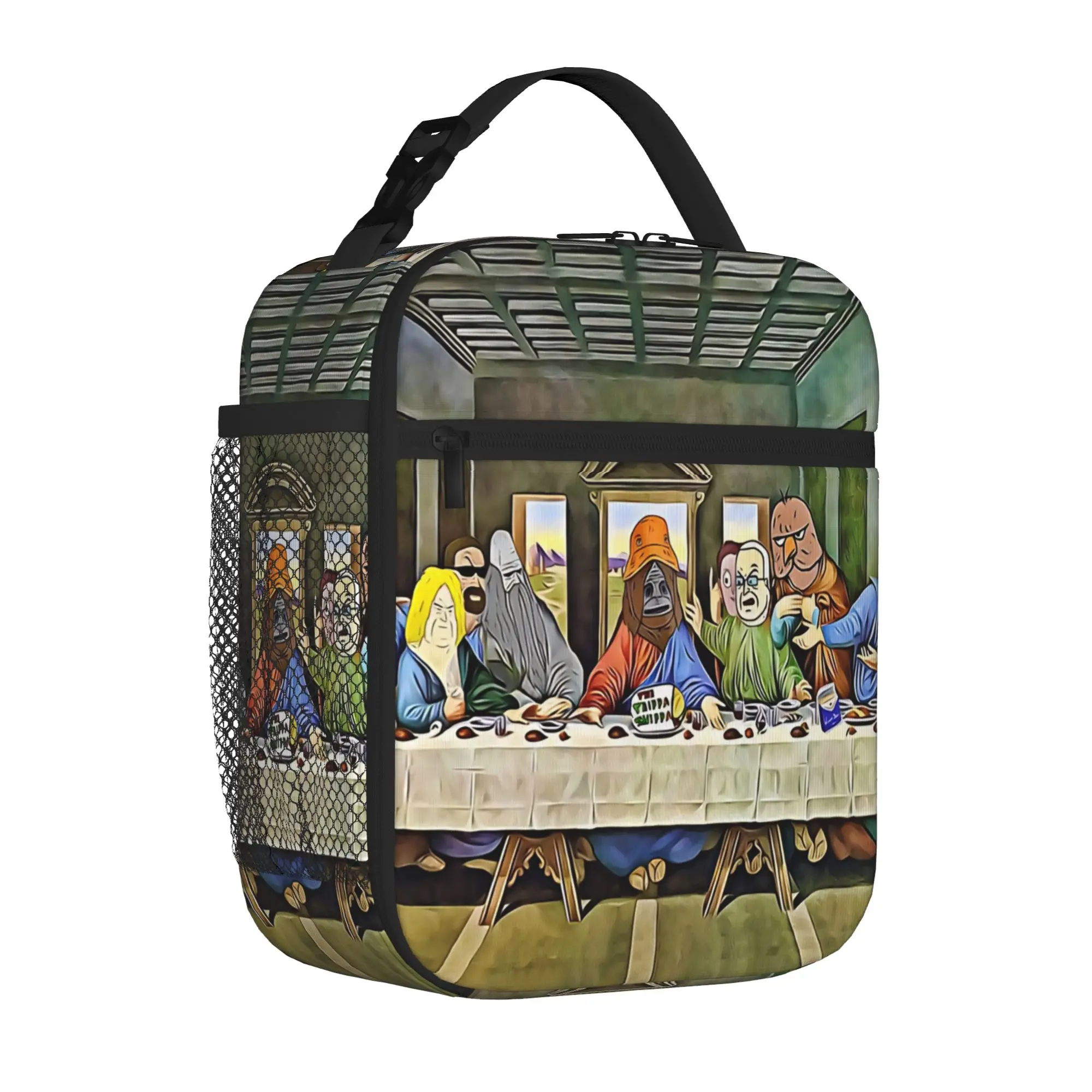 1 Piece Zipper Closure nine cartoon faces  Storage Bag Pocket The Big Lez Show School Lunch Food Box Reusable For Lunch Food Bag