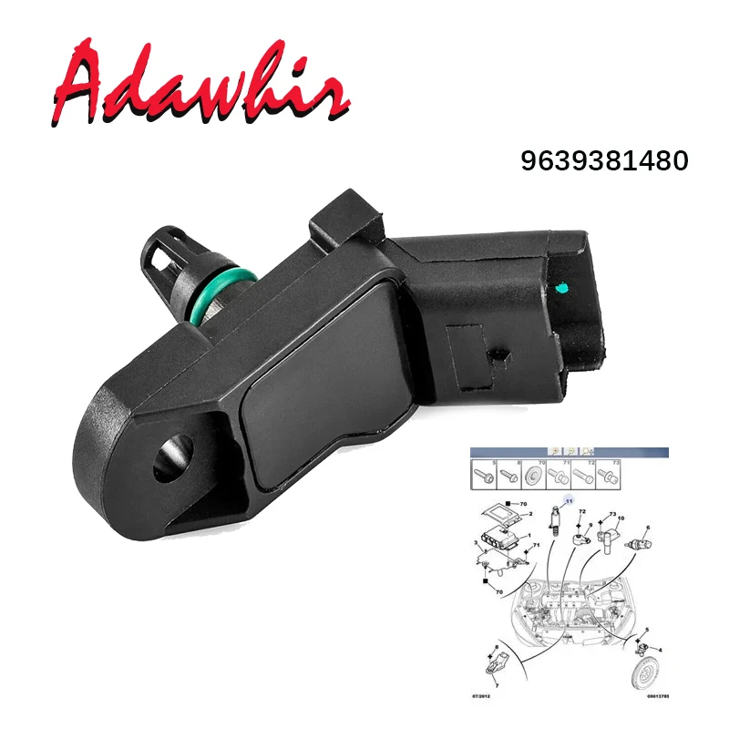 Sensor de Presión Absoluta del Colector de Admisión MAP 9639381480 1920AJ para Peugeot 206 207 306 307 407 1007 Partner 1991-2015