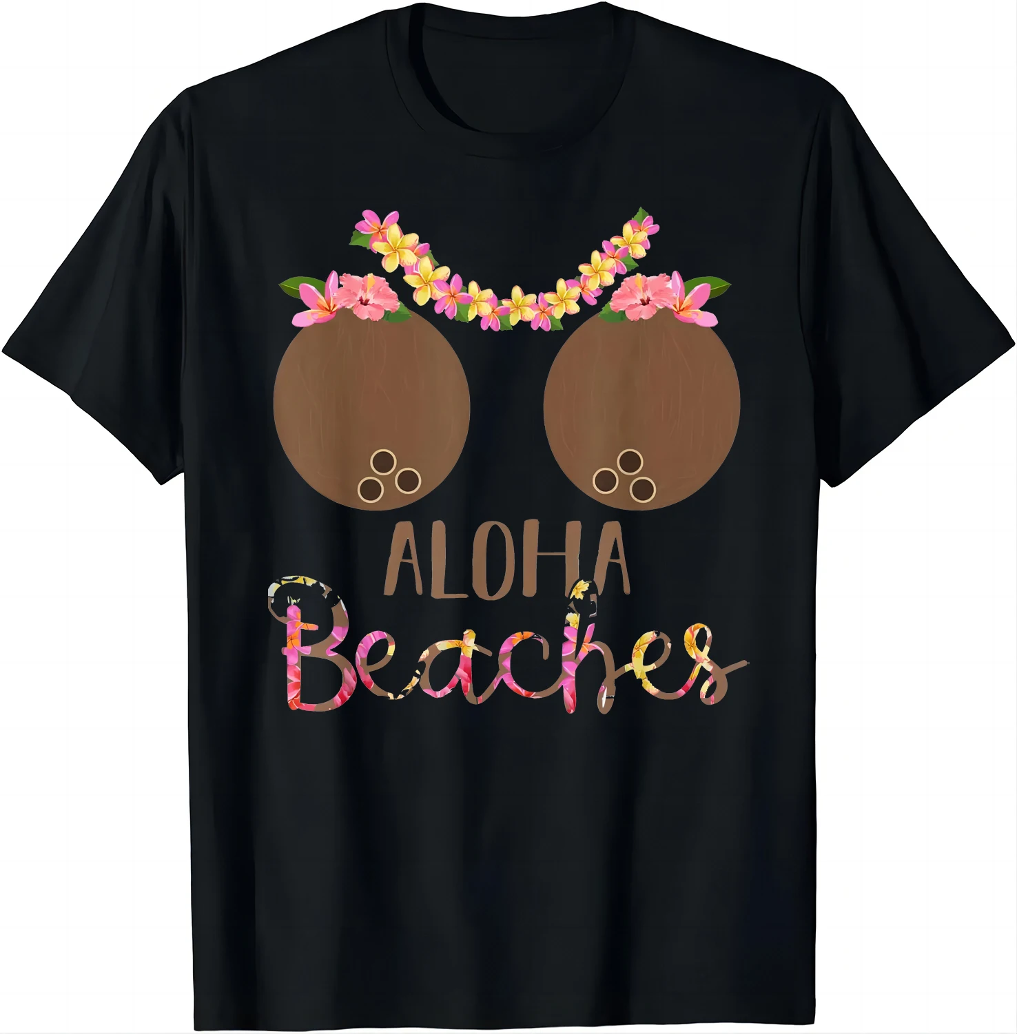 Coconut Bra Flower Boobs Hawaii Aloha Beaches Funny T-Shirt Festival Wear Clothes  Women Clothing  Graphic T Shirts