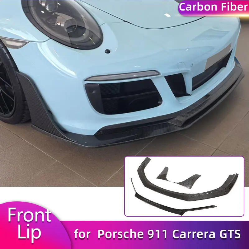 Vollcarbon-Frontspoilerlippe für Porsche 911 Carrera 4 GTS 2016-2019 – Frontlippe, Spoilerlippe, Splitter, Bodykits