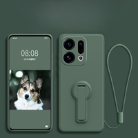 Invisible Bracket Stand Holder Case For OPPO Find X9 Pro Ultra Liquid Silicone Soft Shell for OPPO FindX9Pro Back Cover Capa