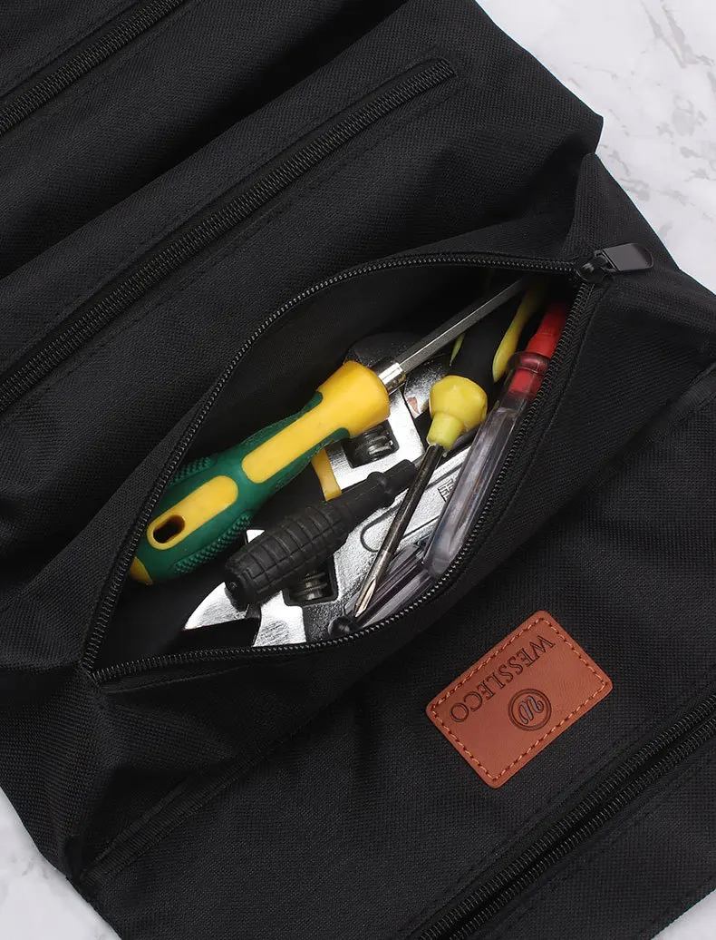 Wessleco Canvas Kit Portable Car Tool Storage Kit Electrician Tool Bag Hardware Kit Carpenter, Car Repairer, Fitter
