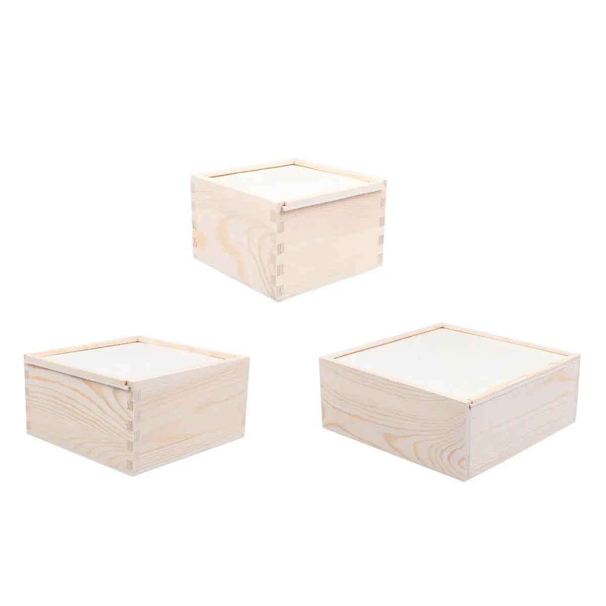 

1pc 19.6X19.6X7.6Cm Push Cover Wooden Gift Box Square Jewelry Storage Case Elegant Present Packaging Holder For Wedding Birthday