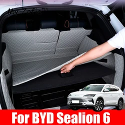 For BYD Seal U Sealion 6 2023 2024 2025 Leather Car Rear Storage Box Pad Trunk Mat Waterproof Bottom Protector Pad Car Decor