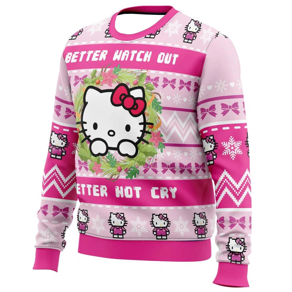 2026 جديد مرحبا كيتي سترة عيد الميلاد القبيحة للتجمعات العائلية ، الوالدين والطفل مريحة عادية الجولة الرقبة البلوز #2