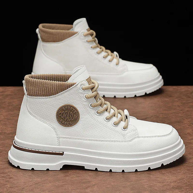 

Осенняя мужская повседневная обувь на толстой подошве, универсальные повседневные короткие ботинки, уличная мужская обувь больших размеров, новые мужские ботинки 2025 года