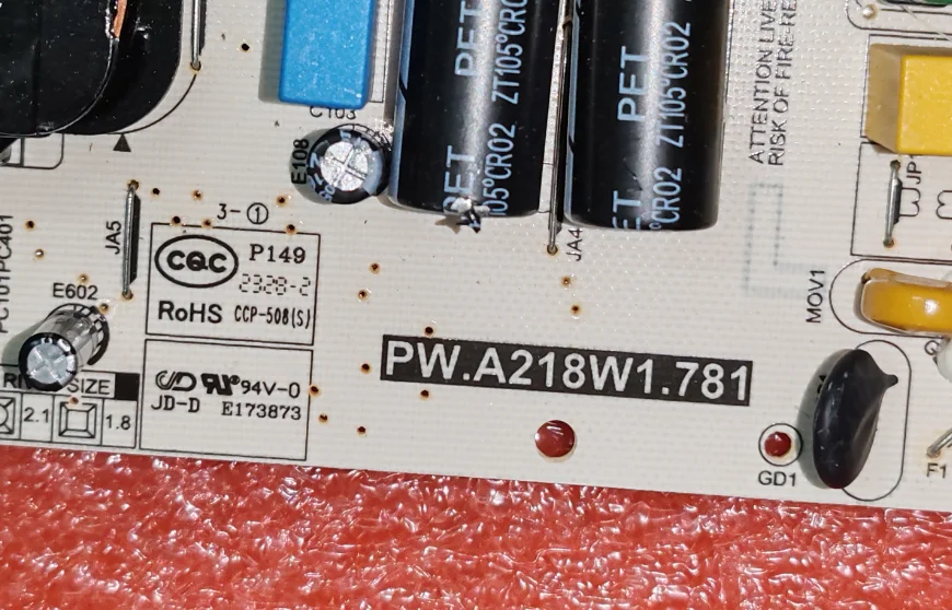 PW.A218W1.781 81P-PWE16X-C 220002    Placa de alimentación de TV LED, probada bien, foto física 138V 218W