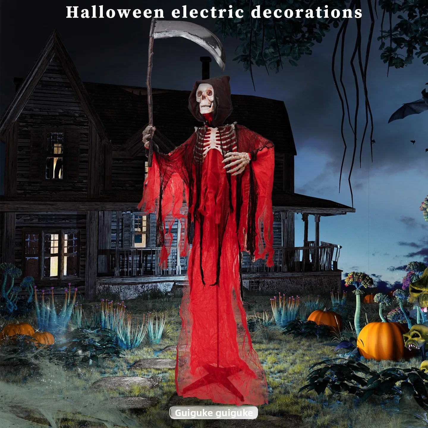 

loween Induction Standing Reaper Scarecrow Prop Terror Aosphere Decoration Plastic Material House of Horrors