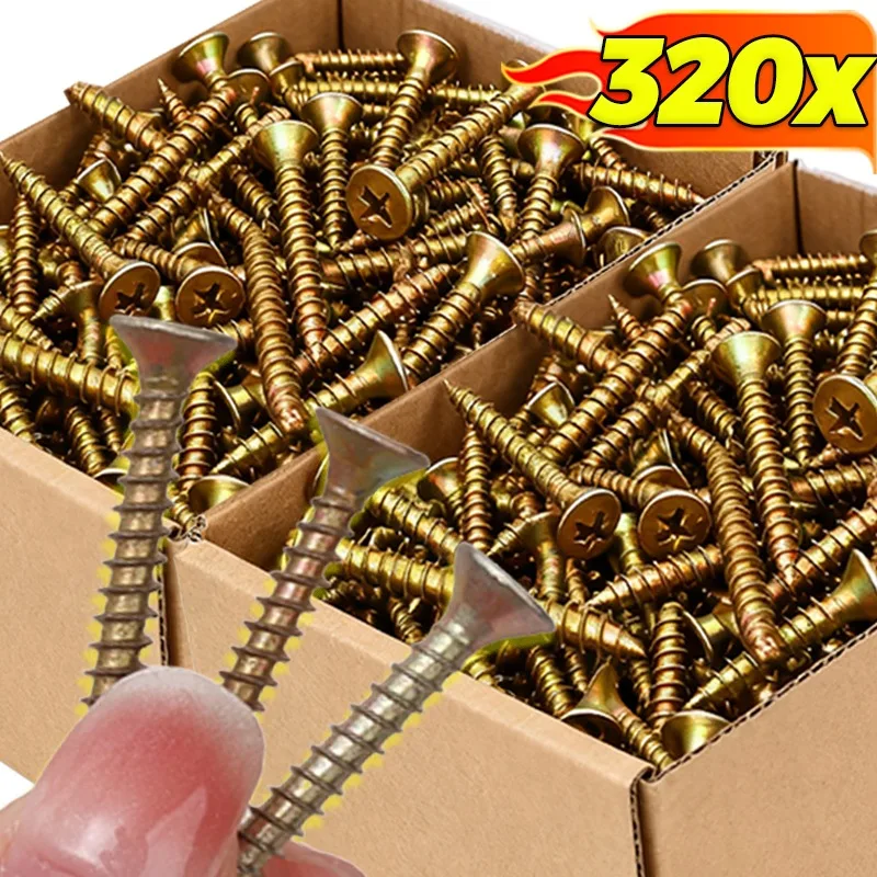 

Wood Self-Tapping Screws Set Countersunk Head Screws Phillips Screw Thread Woodworking Board Screw Fiberboard Furniture Fastener