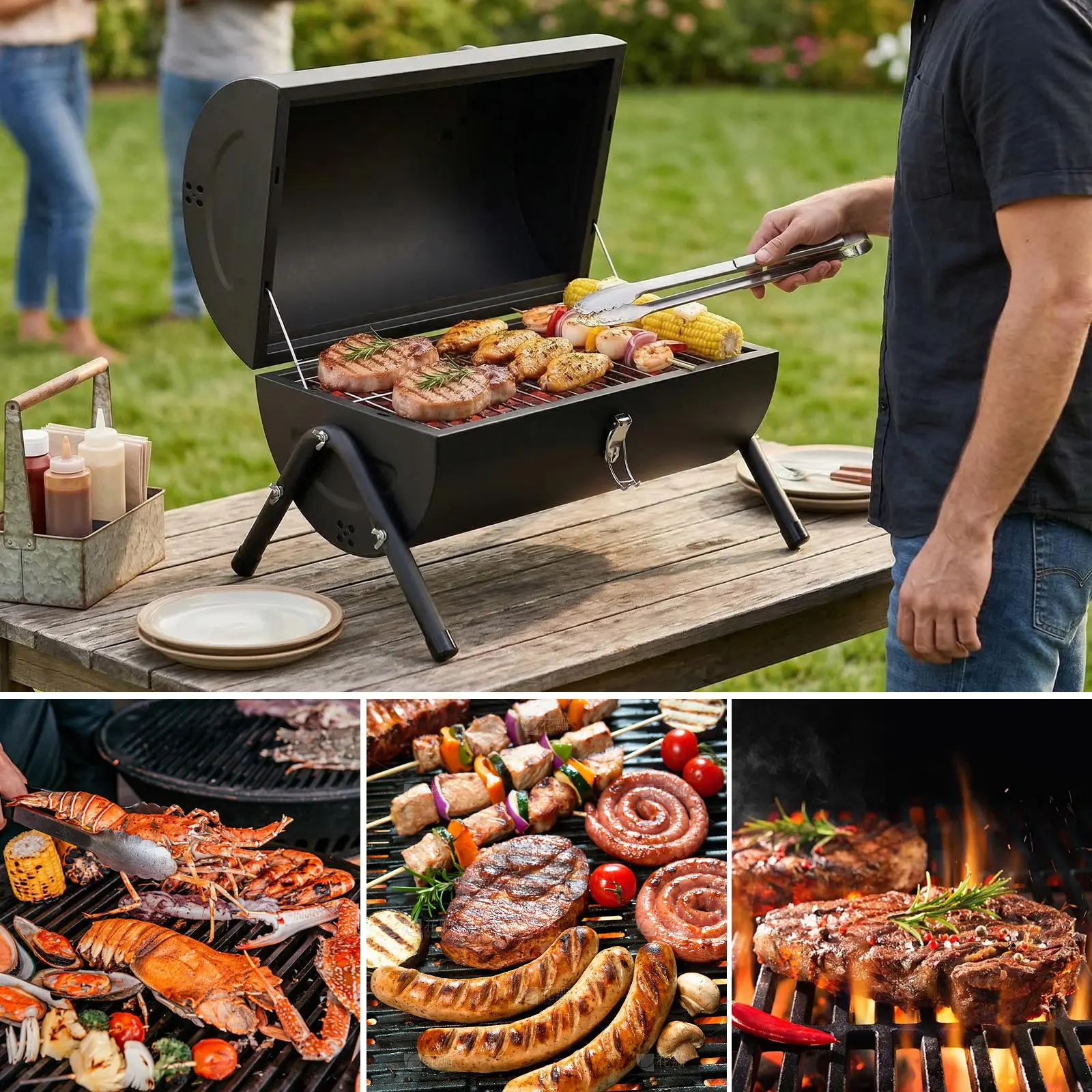 Parrilla de Carbón Portátil para Exteriores